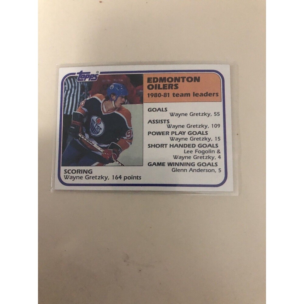 1981-82 TOPPS 81-82 WAYNE GRETZKY Team Leader Card #52 EX-MT Edmonton Oilers NHL